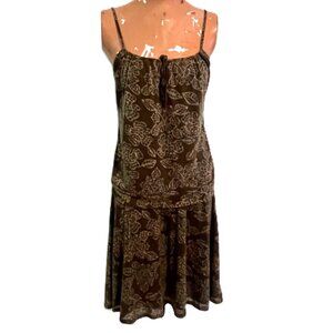 New York & Co Midi Skirt Stretchy 2pc Set Women XS /S Brown Floral Y2K Vintage